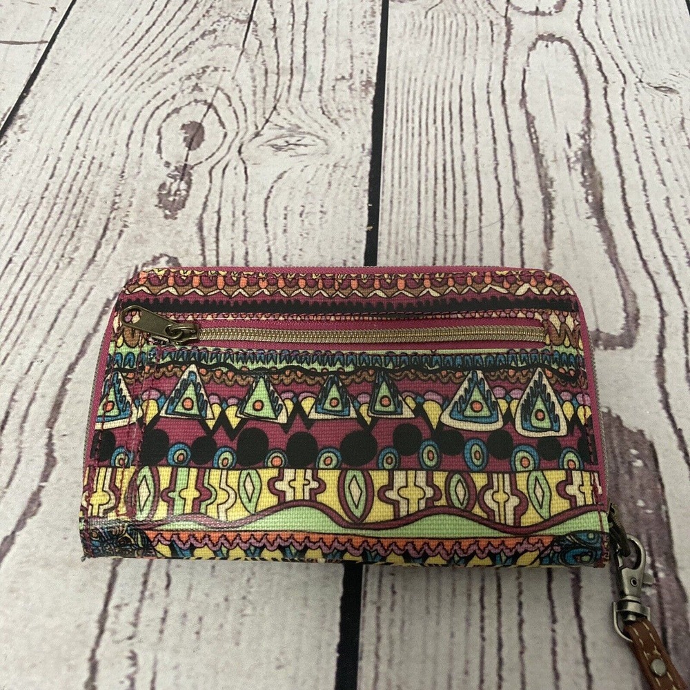 Sakroots Wallet Wristlet Bag Rectangle Colorful Aztec Multipockets Card Holder - Picture 2 of 8